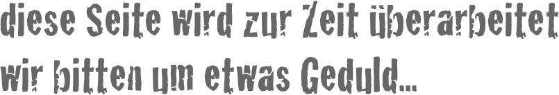 diese Seite wird zur Zeit überarbeitet
wir bitten um etwas Geduld...
